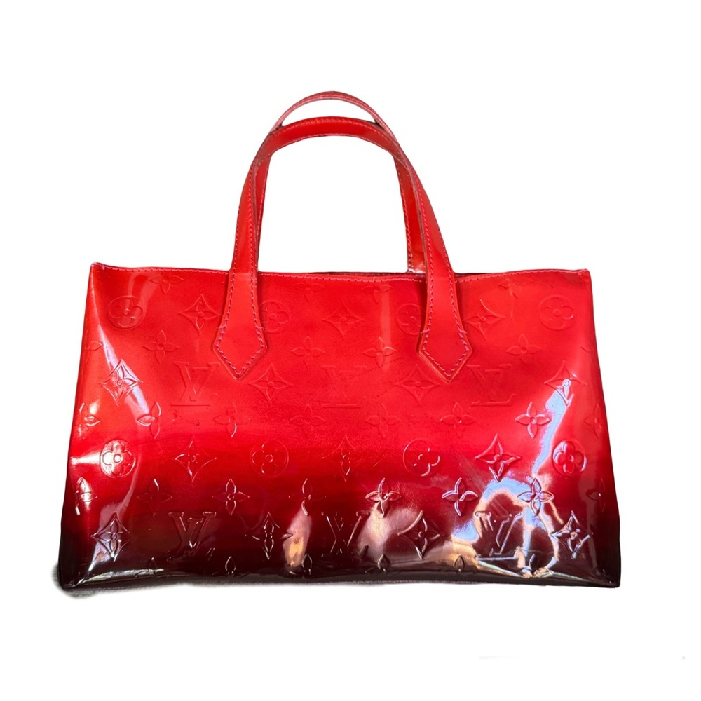 🌟 Louis Vuitton LV Vernis Monogram Ombré Degrade Wilshire PM Red w/ COA❤️ - Picture 3 of 11